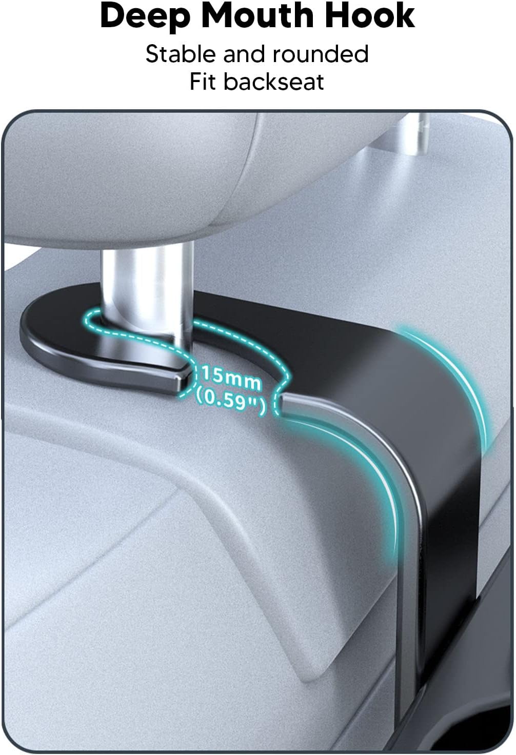 3 in 1 Car Back Seat Cup Organizer Headrest Backseat Holder Tray with Non Slip Cup Holder Snack Box Phone Stand for Kids Traveling Black ABS Plastic