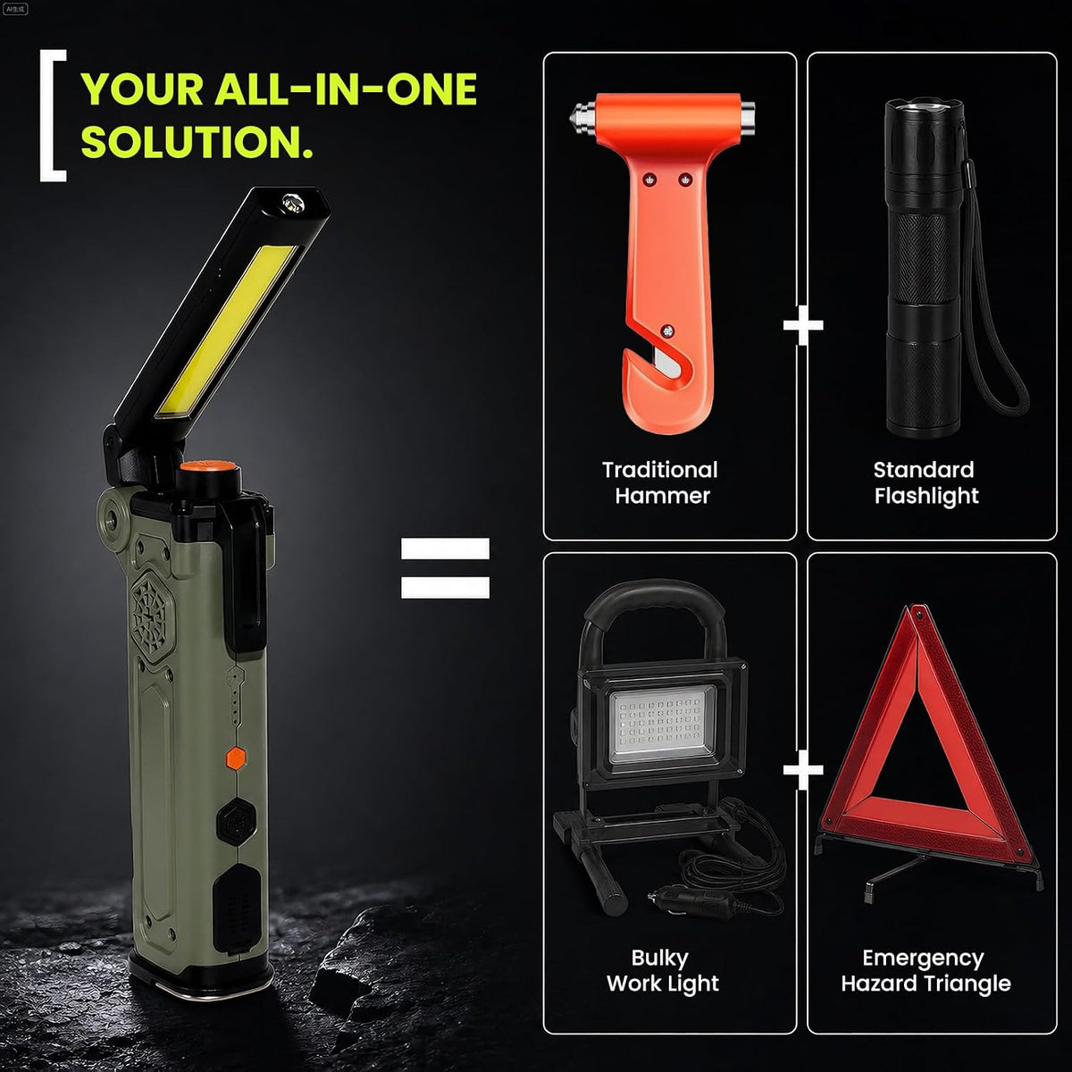 8-in-1 Car Emergency Escape Tool with Window Breaker & Seat Belt Cutter