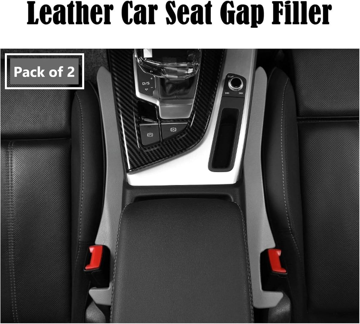 Car Seat Gap Filler 2 Pack, Universal Organizer for Car SUV Truck to Fill The Space Between Seat and Console, Car Seat Blocker and Catcher Prevent Things from Dropping, Easy to Install (Grey)