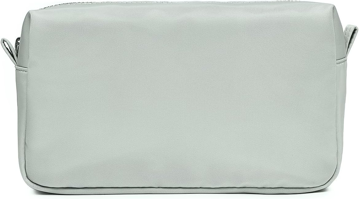 Travel Makeup Bag, Ring Clasp Wristlet Organizer (Grey)