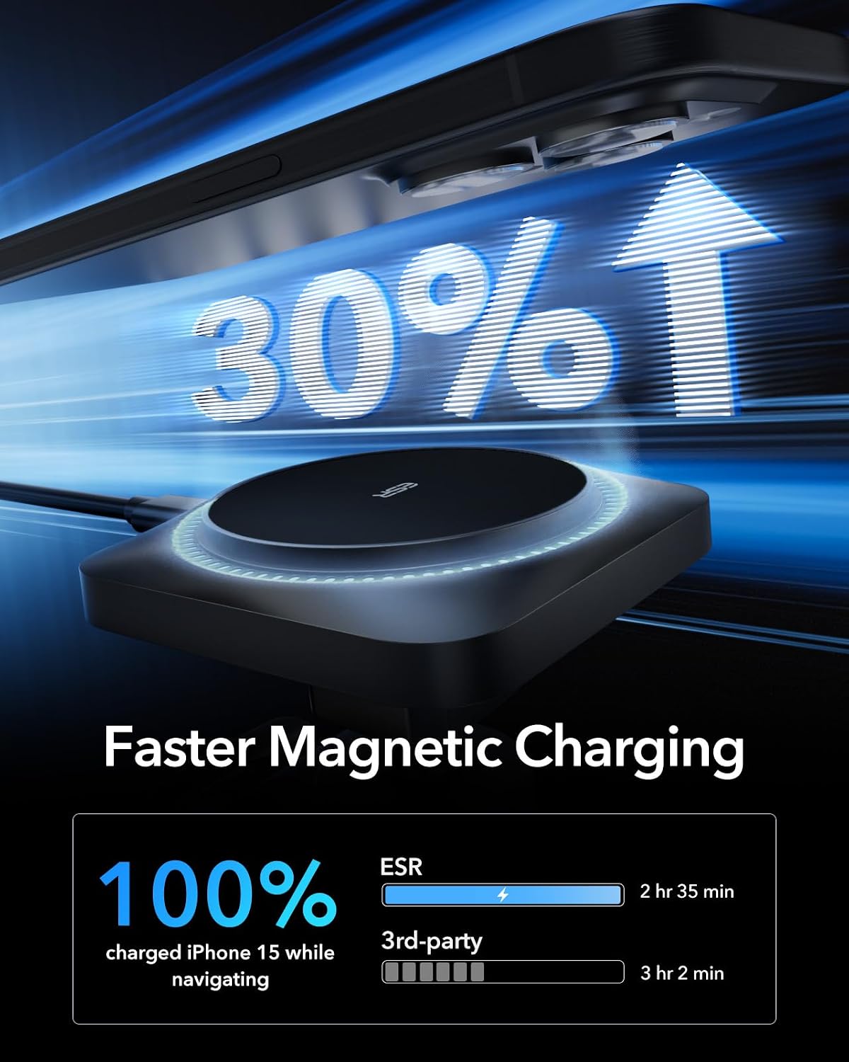 ESR for MagSafe Car Mount Charger with CryoBoost Cooling for iPhone 17-12