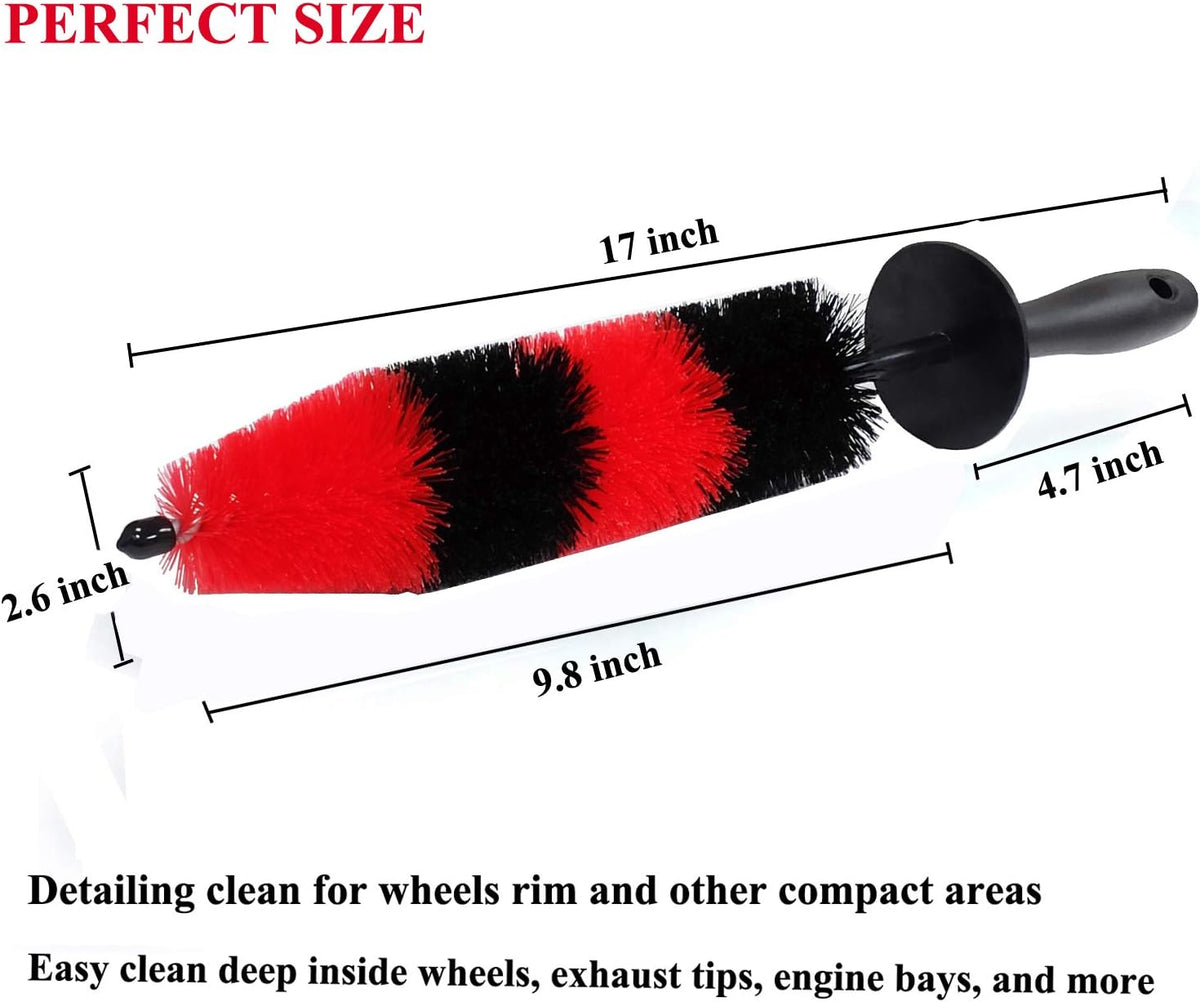 Car Wash Brush with Long Handle, Car Detailing Kit, Wheel Brush 7 Packs
