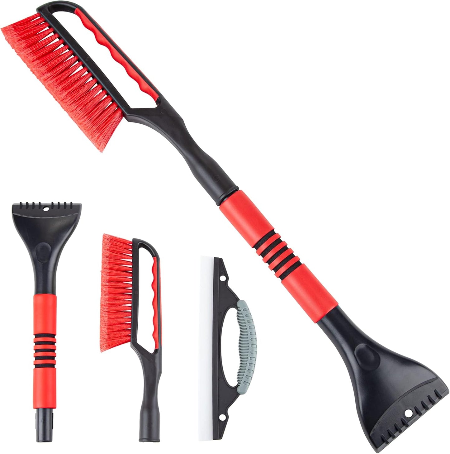CARTMAN 26 in Snow Brush and Ice Scraper, Detachable Car Snow Tool | Soft Bristles, ABS Shaft, EVA Foam Grip, -40°F Cold Resistance, Compact Two-Piece Storage, Scratch-Free Cleaning