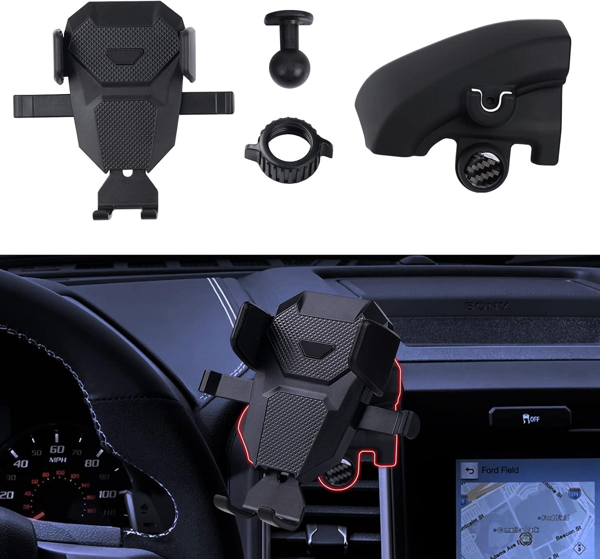 Karltys Car Phone Holder, Honeycomb Dashboard Car Phone Mount Thick Case Friendly, Hands Free Phone Holder for Honda Civic 2022-2025 2026 11th Gen. Interior Accessories