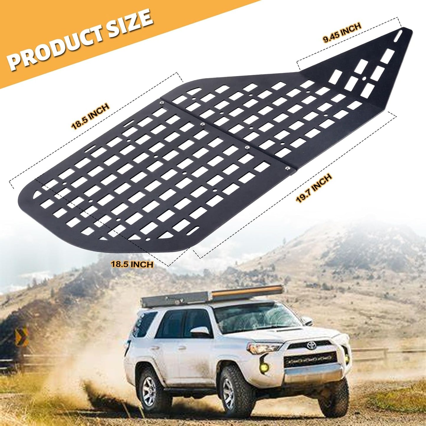 MAIKER Rear Window Molle Panel Modular Storage Panel System with 4 Storage Bag and 10 Fastening Tape for Toyota 4Runner 2010-2023