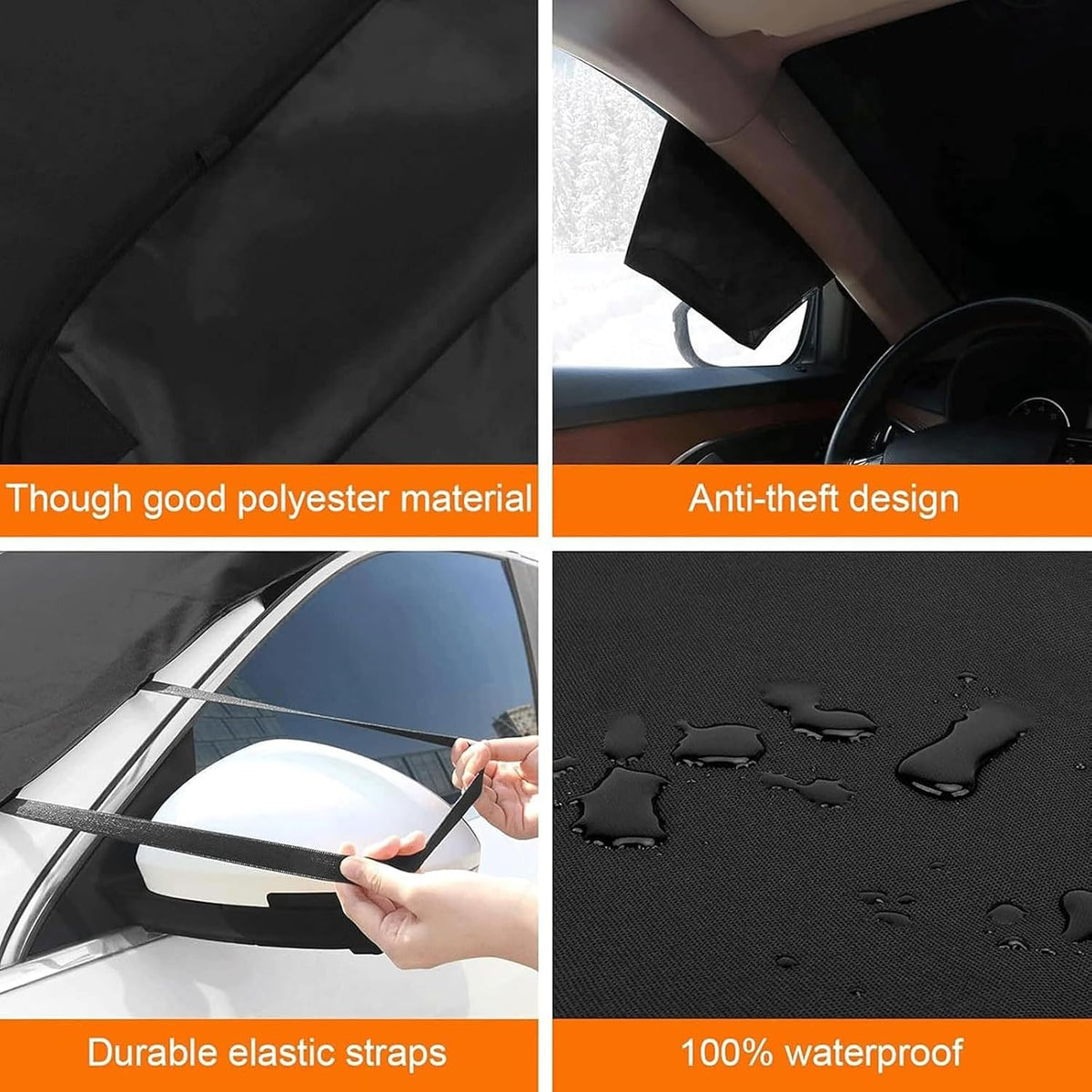 Windshield Cover for Ice and Snow for Acura MDX 2001-2019 2020 2021 2022 2023 2024 2025, Windscreen Cover Frost Protector for Winter All Weather Car Accessories,Black