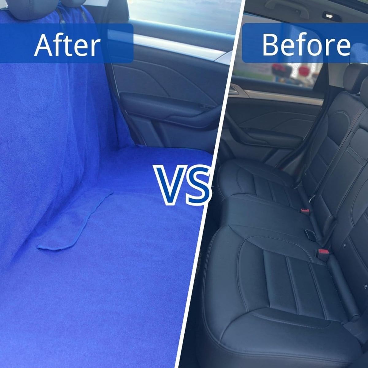 Waterproof Car Seat Cover for Front Seats, Protector for Cars SUVs Trucks, Sweat Towel Seat Covers Bucket for Gym,Workout,Beach,Hiking,Running(Blue,Rear Bench Seat Towel)
