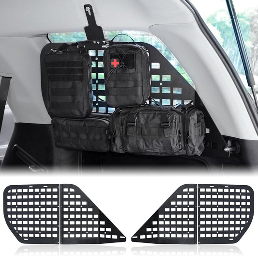 MAIKER Rear Window Molle Panel Modular Storage Panel System with 4 Storage Bag and 10 Fastening Tape for Toyota 4Runner 2010-2023