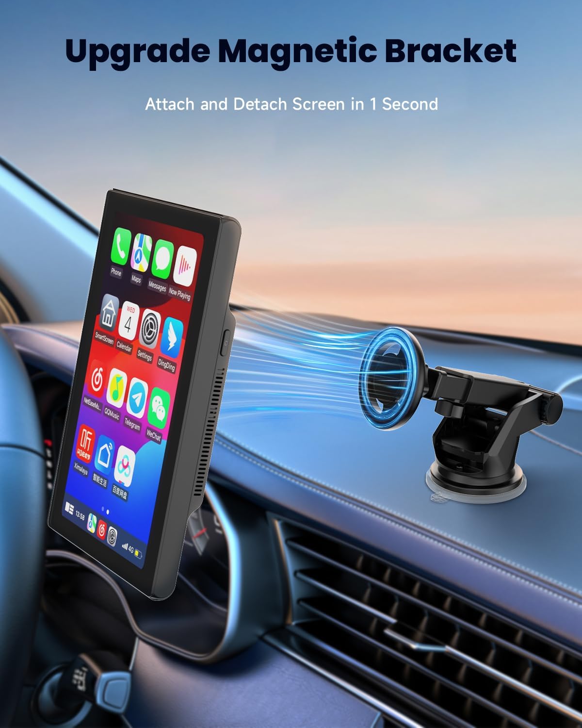 CarPlay Screen with Android Auto, CL798 7'' Portable Touchscreen,