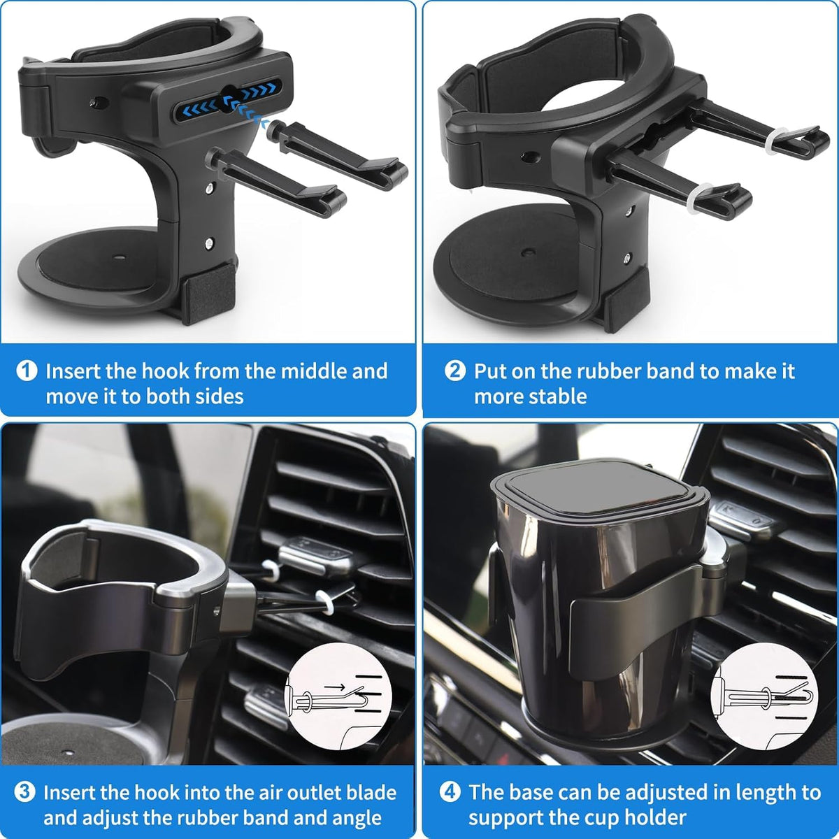 Car Cup Holder for Corvette C5 1997-2004, Interior Expanded Cup Holders Clip on Auto Beverage Holders Hanging Vehicle Car Air Vents
