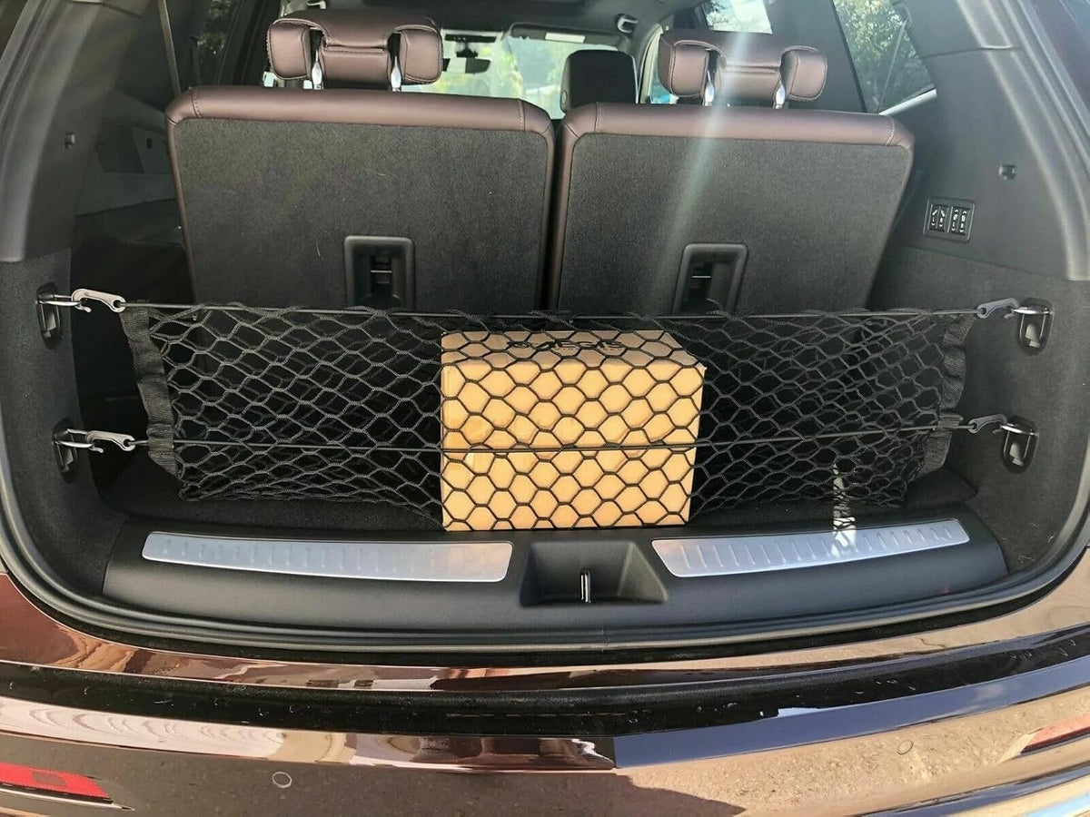 Rear Trunk Organizer Cargo Net for Cadillac XT6 2020–2025 — Envelope Style Cargo Net for SUV—Premium Mesh Elastic Car Trunk Organizer Vehicle Carrier Storage—Compatible with Caddy XT6