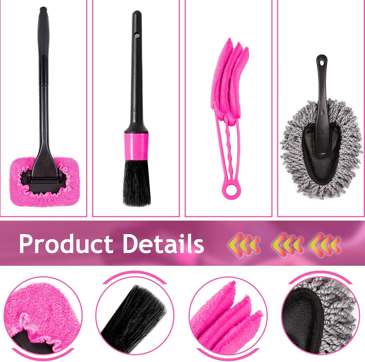THINKWORK Car Detailing Kit Interior, Windshield Cleaner Tool, Dust Remover