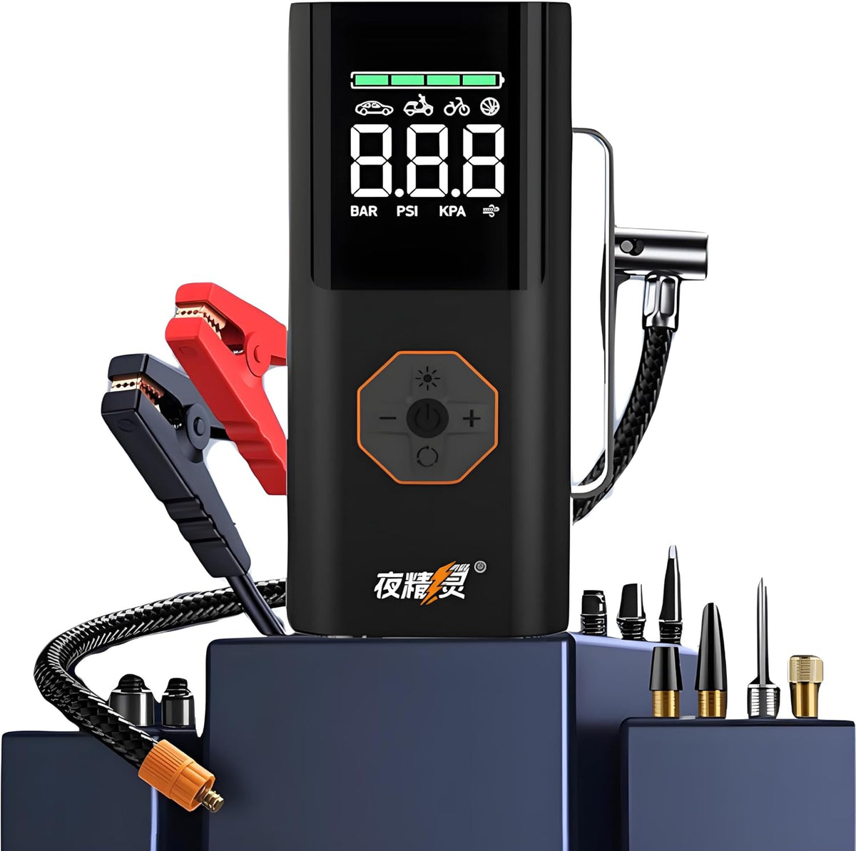 Night Essence 10000A Car Battery Jump Starter(for All Gas or up to 12L Diesel) Powerful Car Jump Starter with Dual USB Quick Charge and DC Output,12V Jump Pack with Built-in LED Bright Light