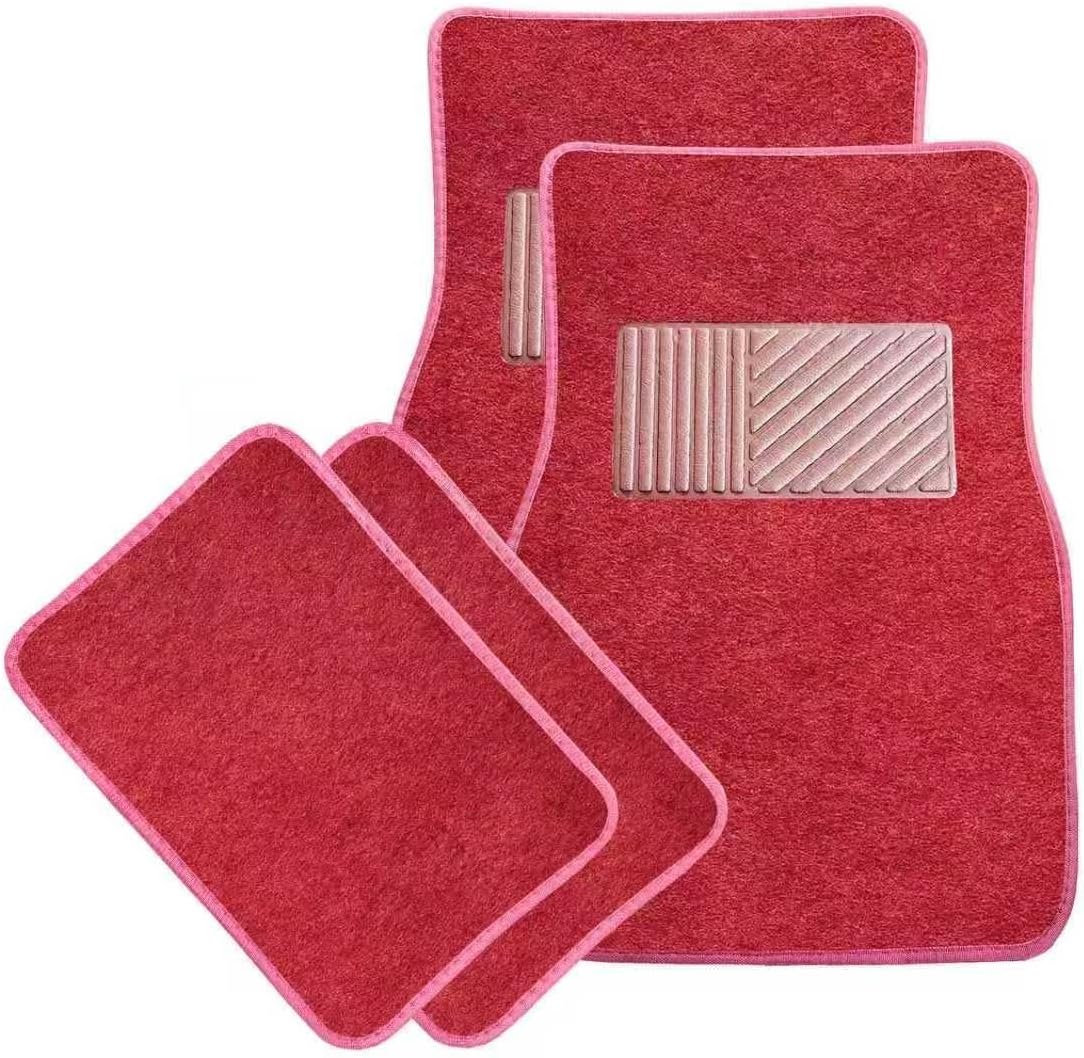 Sun Walker 4 PCS Car Floor Mats, Waterproof Anti-Slip Front & Rear Car Carpets with Driver Heel Pad, All Weather Floor Protective Pads Universal for SUVs Trucks Sedans Vans (Gray)