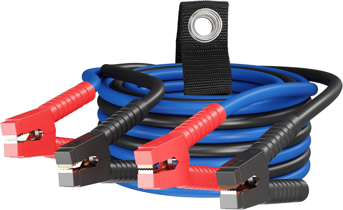 HiFind 0 Gauge Jumper Cables 30 FT for Car Battery, 0 AWG Heavy Duty Long Automotive Booster Wire, 1000Amp Emergency Starting Cable for Cars SUV Truck Vans RV with Alligator Clamps, Carrying Strap