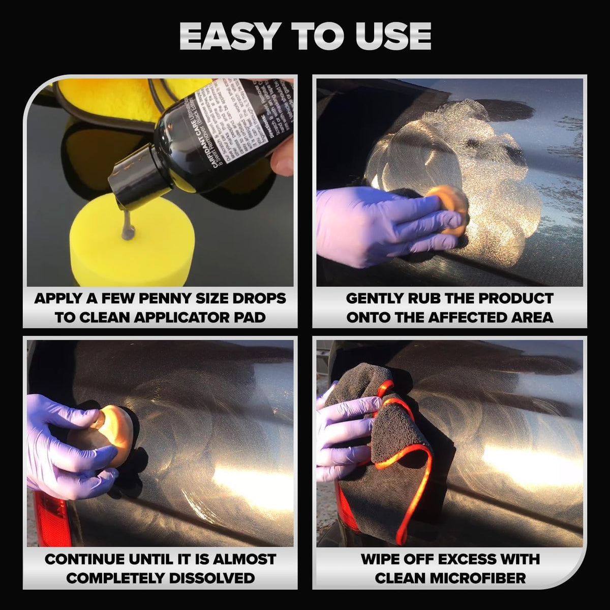 Carfidant Black Scratch and Swirl Remover - Car Scratch Remover for Vehicles Paint - Polishing Compound for Cars with Pad - Cutting Compound Paint Restorer