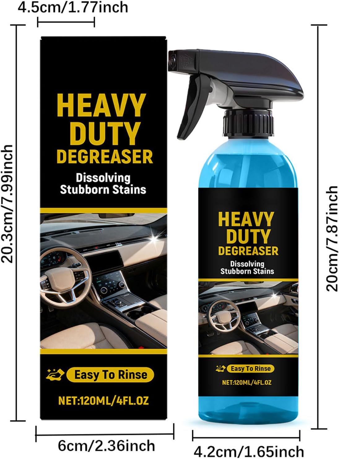 Multi-Surface Car Interior Stain Remover, All-Purpose Car Interior Cleaner Spray for Fabric Leather and Plastic Interiors Detailer for Seats Dashboard Console and Upholstery (1Pc)