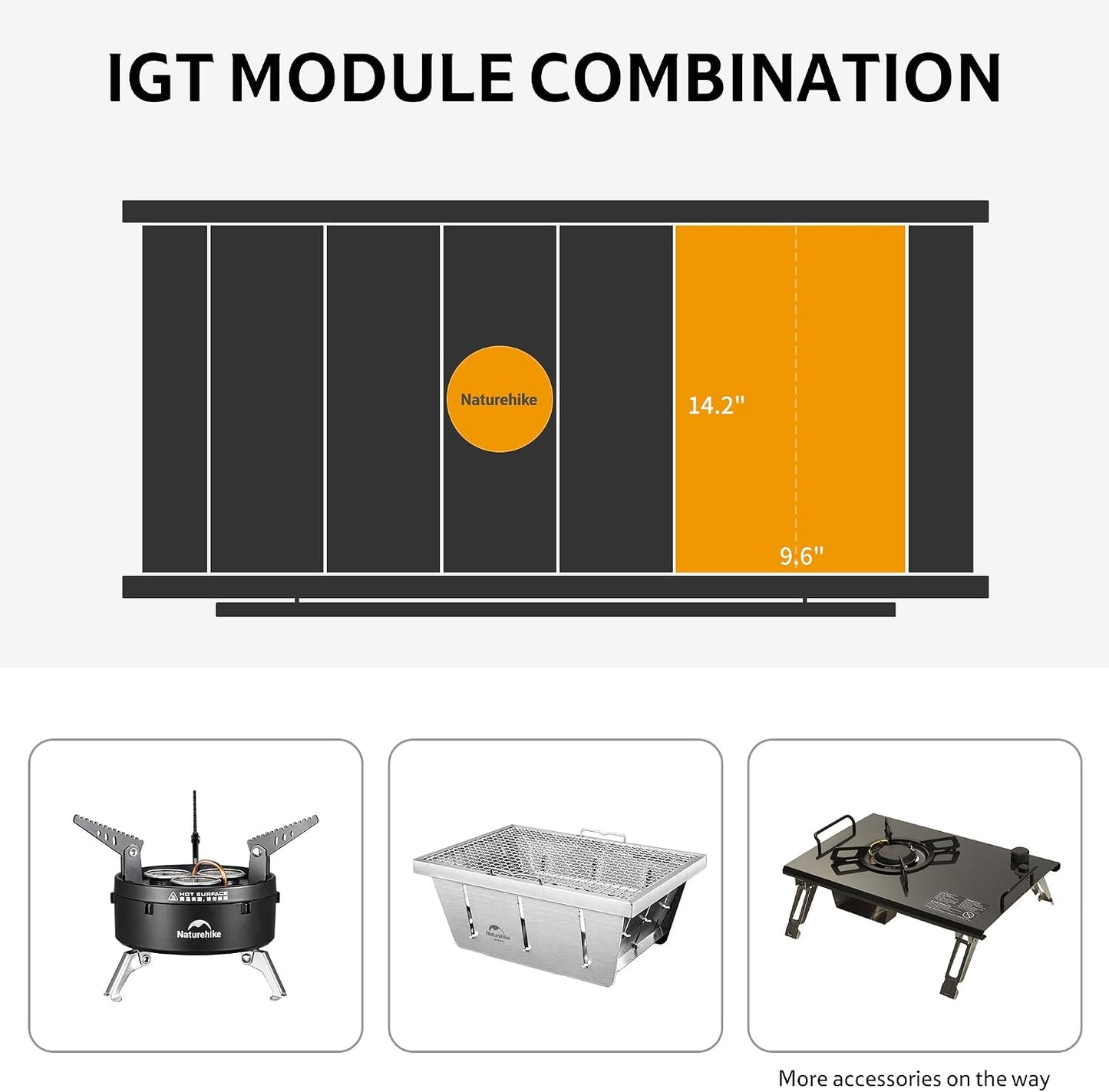 Naturehike Upgraded IGT Camping Table, Height Adjustable IGT Cook System, Folding Portable Camp Table for Outdoor Picnic Car RV Trip Patio Backyard BBQ