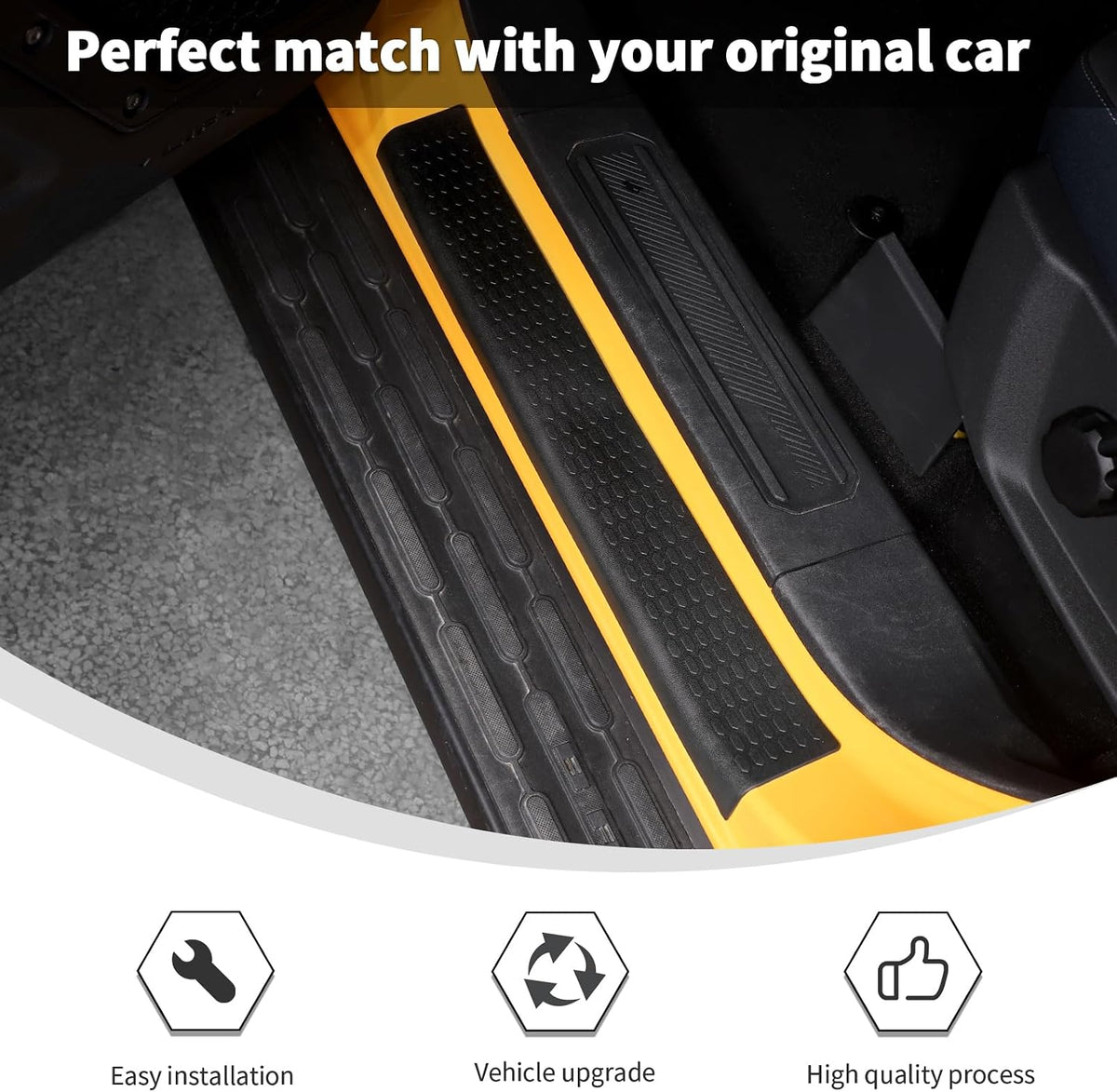 Linskip Door Sill Protector with Anti-Slip for 2 Door Ford Bronco 2021-2026