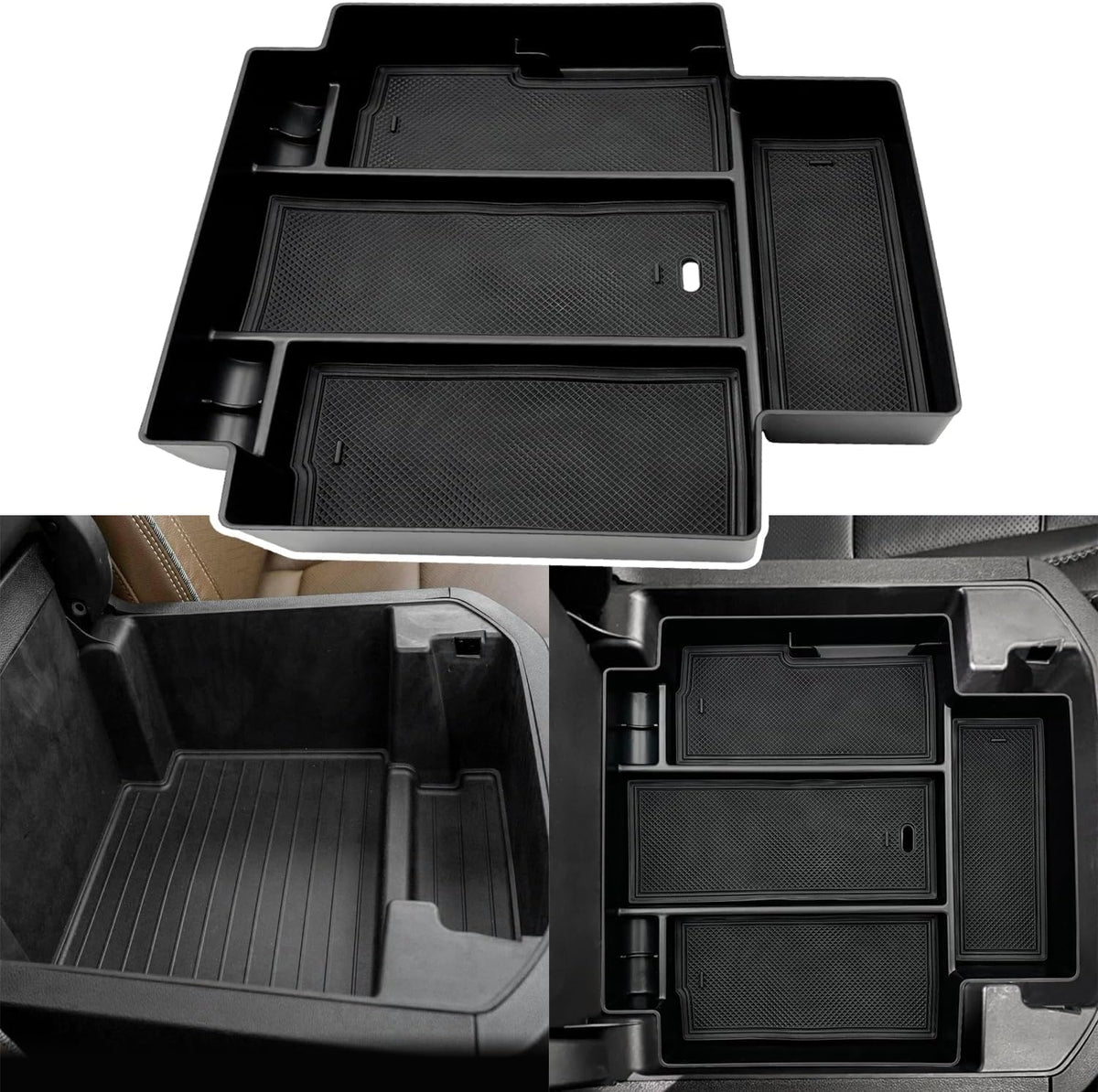 Center Console Organizer Accessories fits for 2021-2024 GMC Yukon Chevy Tahoe Suburban（ Only Fit for Power Sliding Console）（not for 2025 Models）
