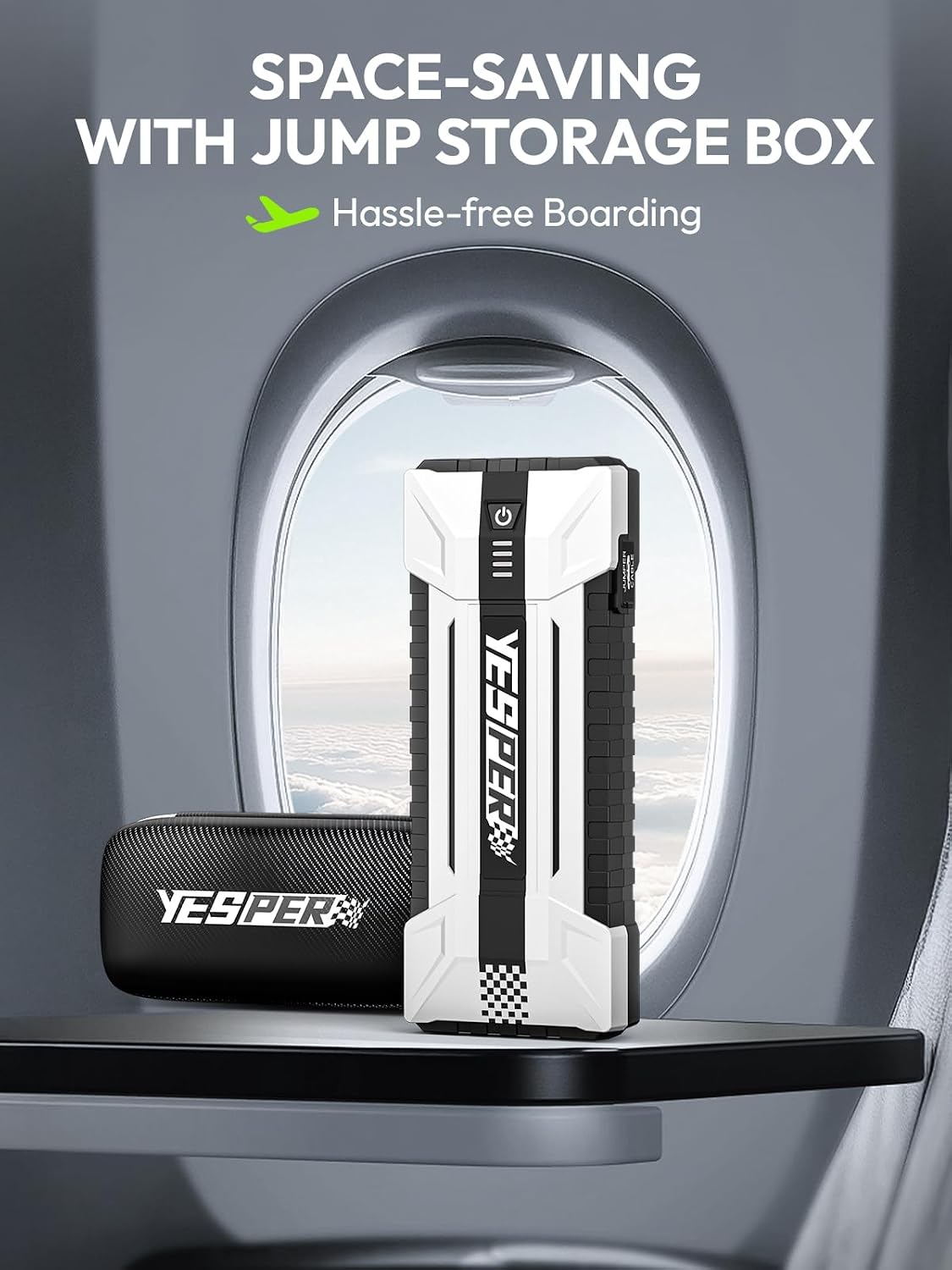 YESPER Battery Jump Starter Portable, 3000A Booster Pack Jump Box for 12V Car (Up to 10L Gas/8L Diesel Engine), Jumper Cables with DSLI Safe Tech, PD 15W Fast Charge & DC 15V Port