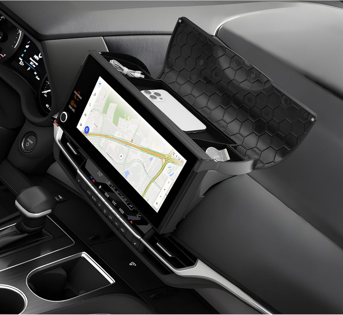 LUWU New 2026 Sienna Accessories Dashboard Storage Tray Compatible with 2025 2026 Toyota Sienna Accessories Behind Screen Organizer Display Box Dash Tray w/Lid (ONLY for 12.3-INCH Screen)