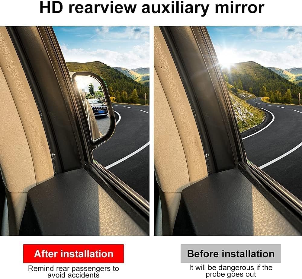 Biqing Universal Blind Spot Mirror - Rear View Mirror for Second Row Car Door Safety