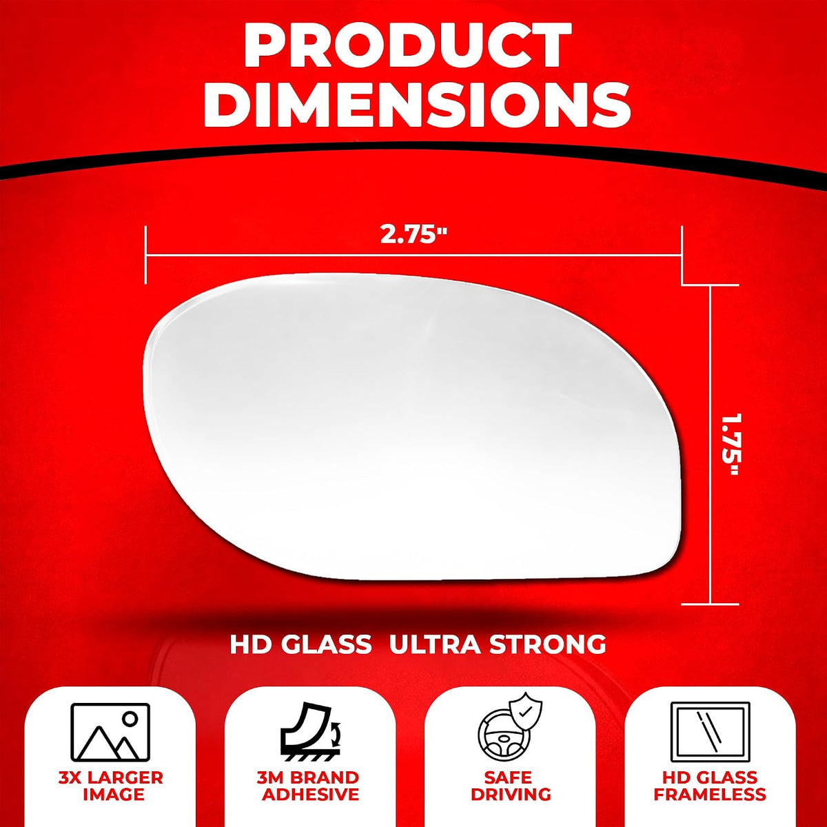 Blind Spot Convex Car Mirror - Rearview Accessories for Car Interior - Automotive Blindspot Mirrors for Larger Image and Improved Traffic Safety (2-Pack)