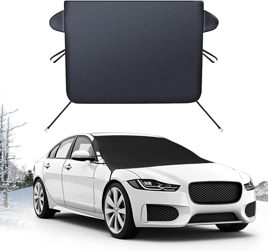 360 All-Weather Windshield Ice Cover, Car Windshield Cover for Ice and Snow, Waterproof, Side Mirror Protector, Fits for Most Standard Cars & SUV (Large)