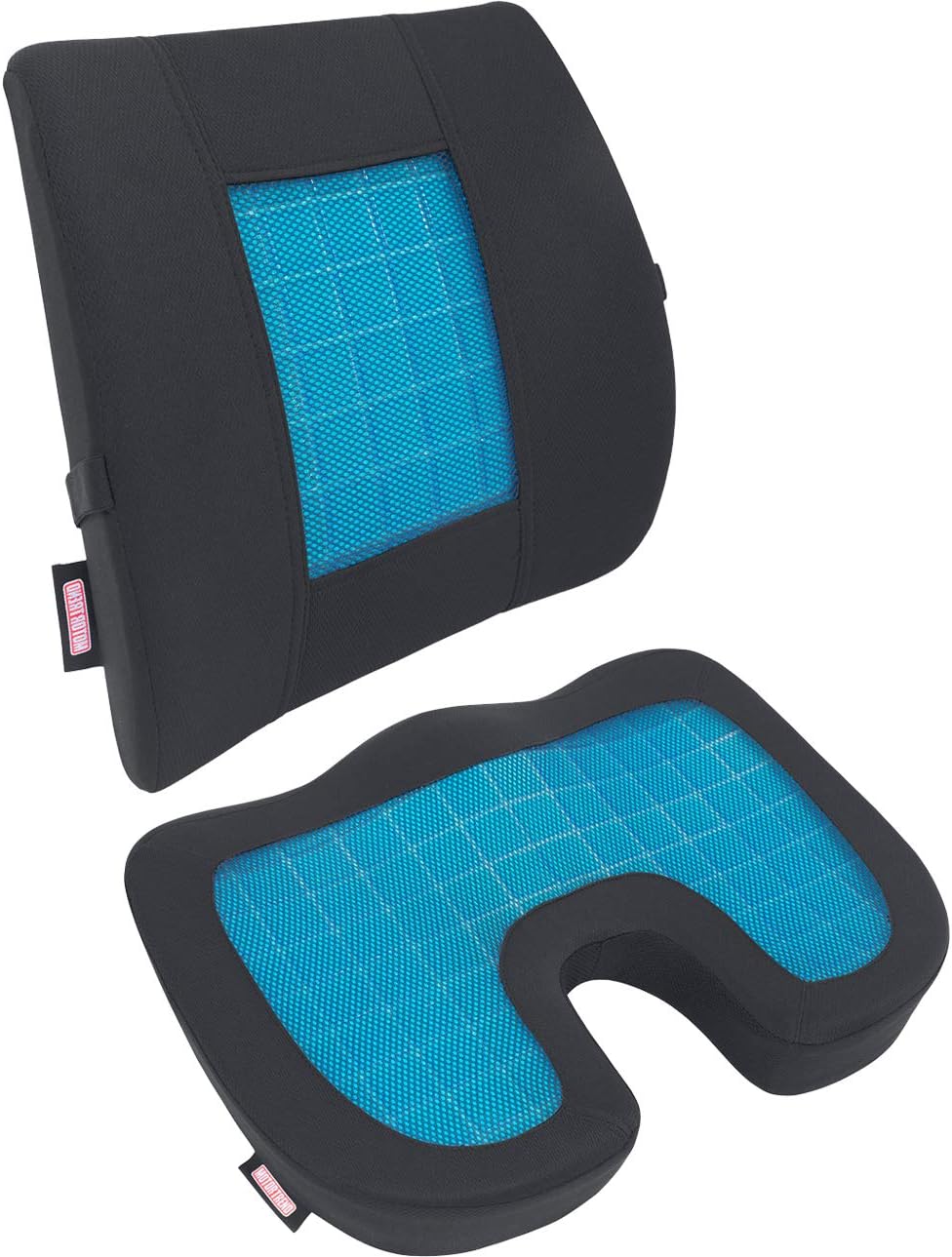 Motor Trend Cooling Car Seat Cushion with Memory Foam, Made with Orthopedic Gel for Maximum Coccyx Comfort & Back Pain Relief, Ideal Office Chair Cushion