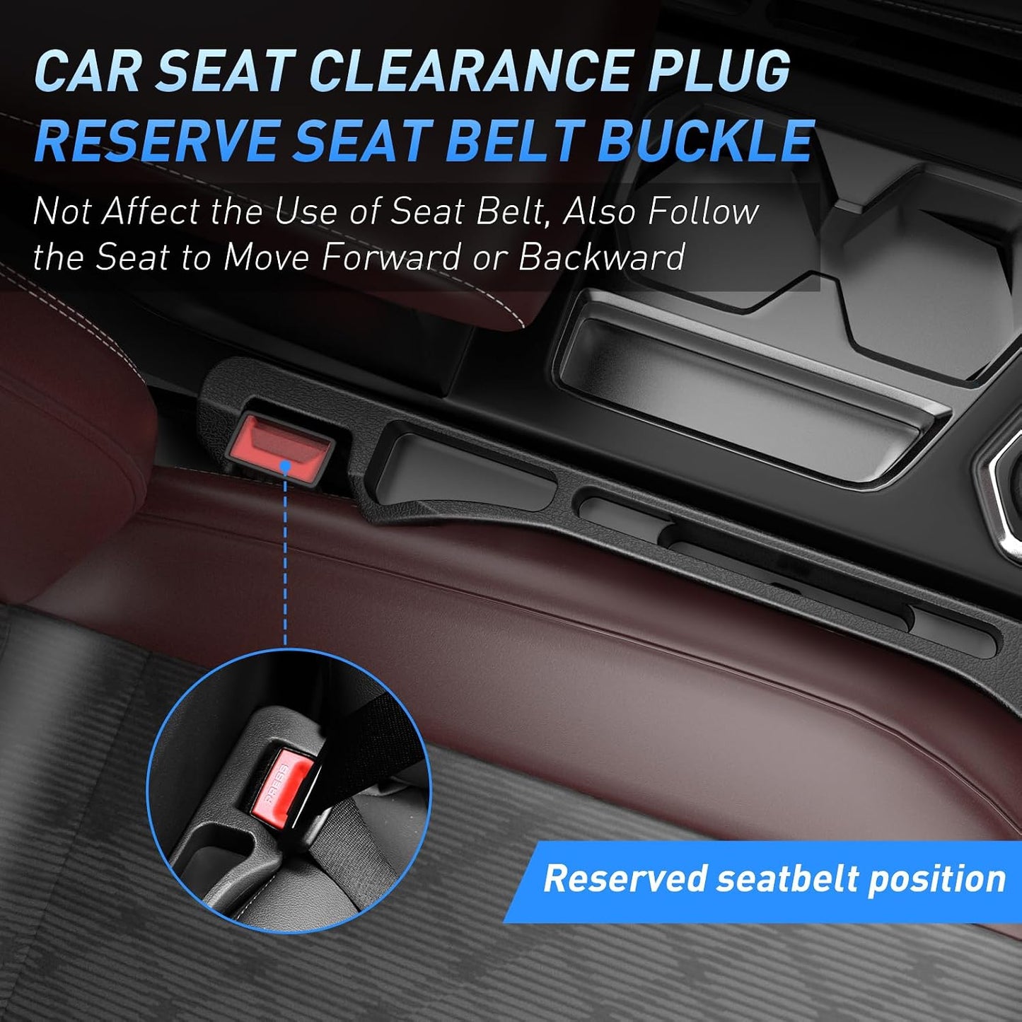Car Seat Gap Filler 2Pack, Inserts Between Seats Console with Organizer Storage Upgraded Phone Holder Car Side Seat Gap Fillers Cars Front Seats Fill Plug Car Essentials for Vehicle SUV Truck (Black)