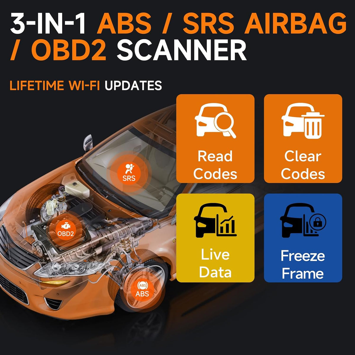 FOXWELL NT630 Plus ABS/SRS OBD2 Scanner, ABS Auto Bleed, Oil EPB SAS Resets