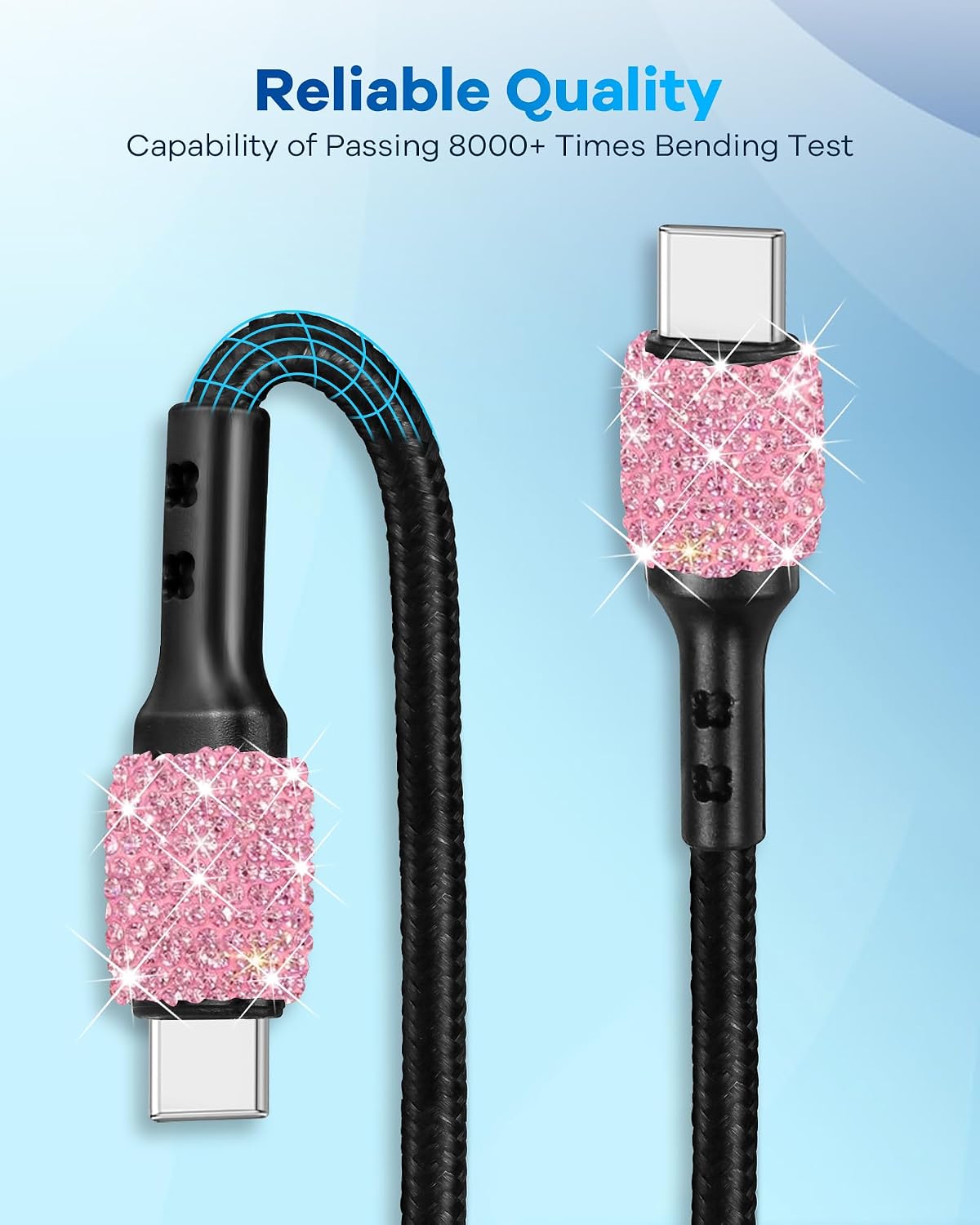 Bling Car Charger,Type C Charger Fast Charging,Cigarette Lighter Adapter