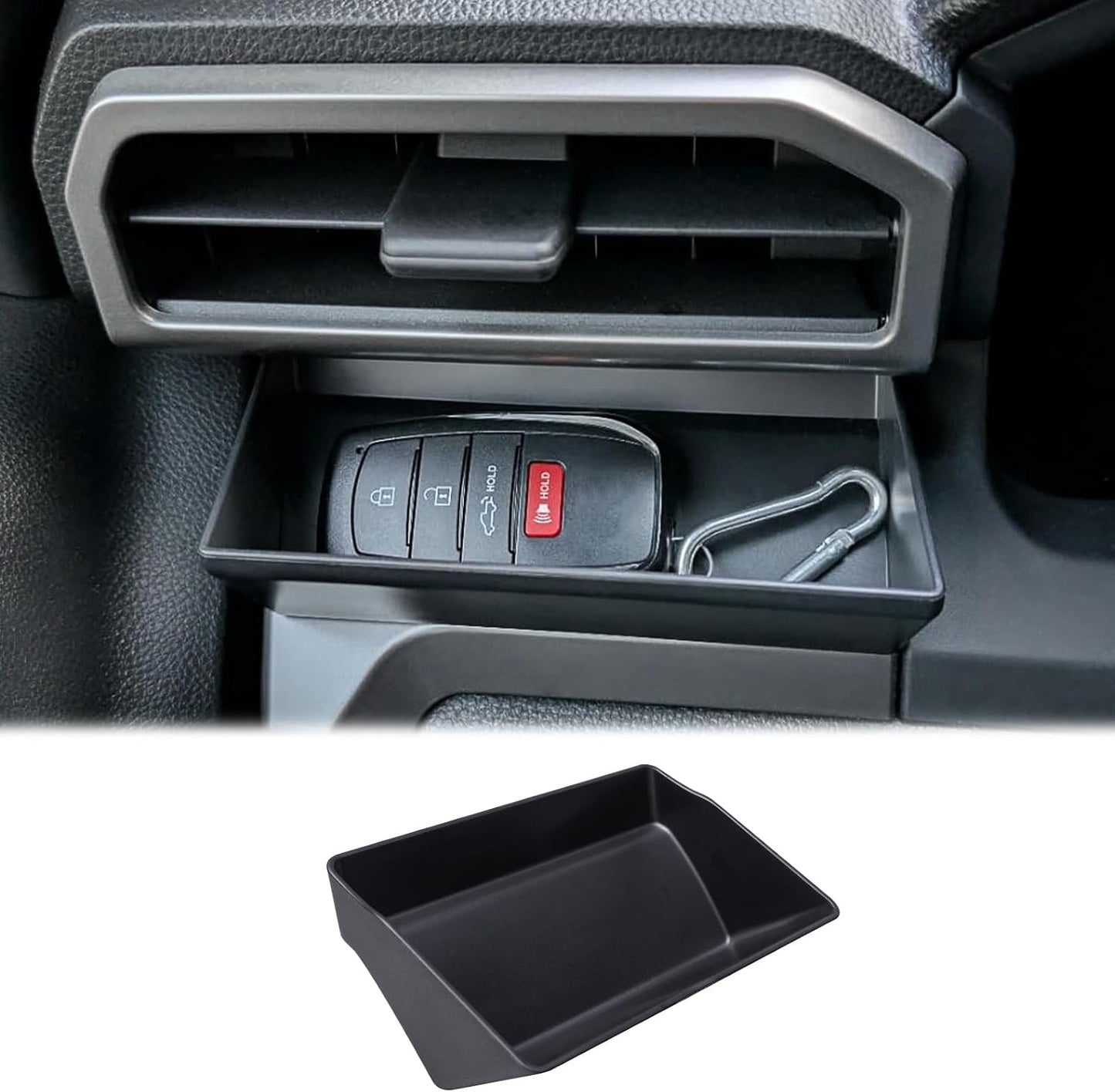 Driver's Air Vent Storage Tray Compatible with 2024 2025 2026 Toyota Tacoma and 2025 2026 Toyota 4Runner Accessories Driver's Side Extra Storage Organizer for Key Coin Card (Upgrade, No need for tape)