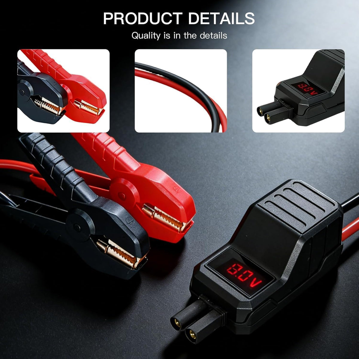 MEGAWISE Smart Jump Starter Clamps for 12V Portable Car Jump Starters