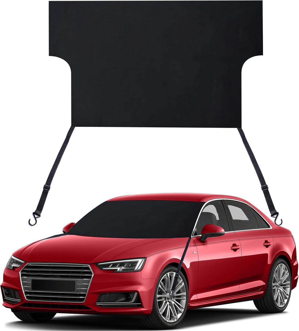 EcoNour Windshield Cover for Ice and Snow | Easy-Install with Adjustable Hooks & Storage Bag | Ice & Snow Protection | Anti-Theft Windshield Covers