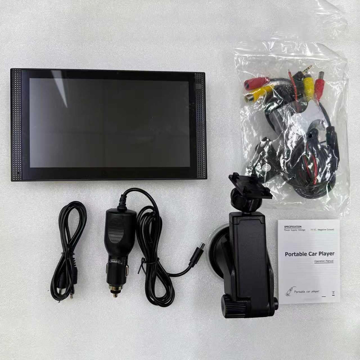 slrongpwolr Wireless Apple Car Play Screen, Android Auto Screen for Car, 7" Hd Portable Touchscreen Car Stereo with Backup Camera, Mirror Link