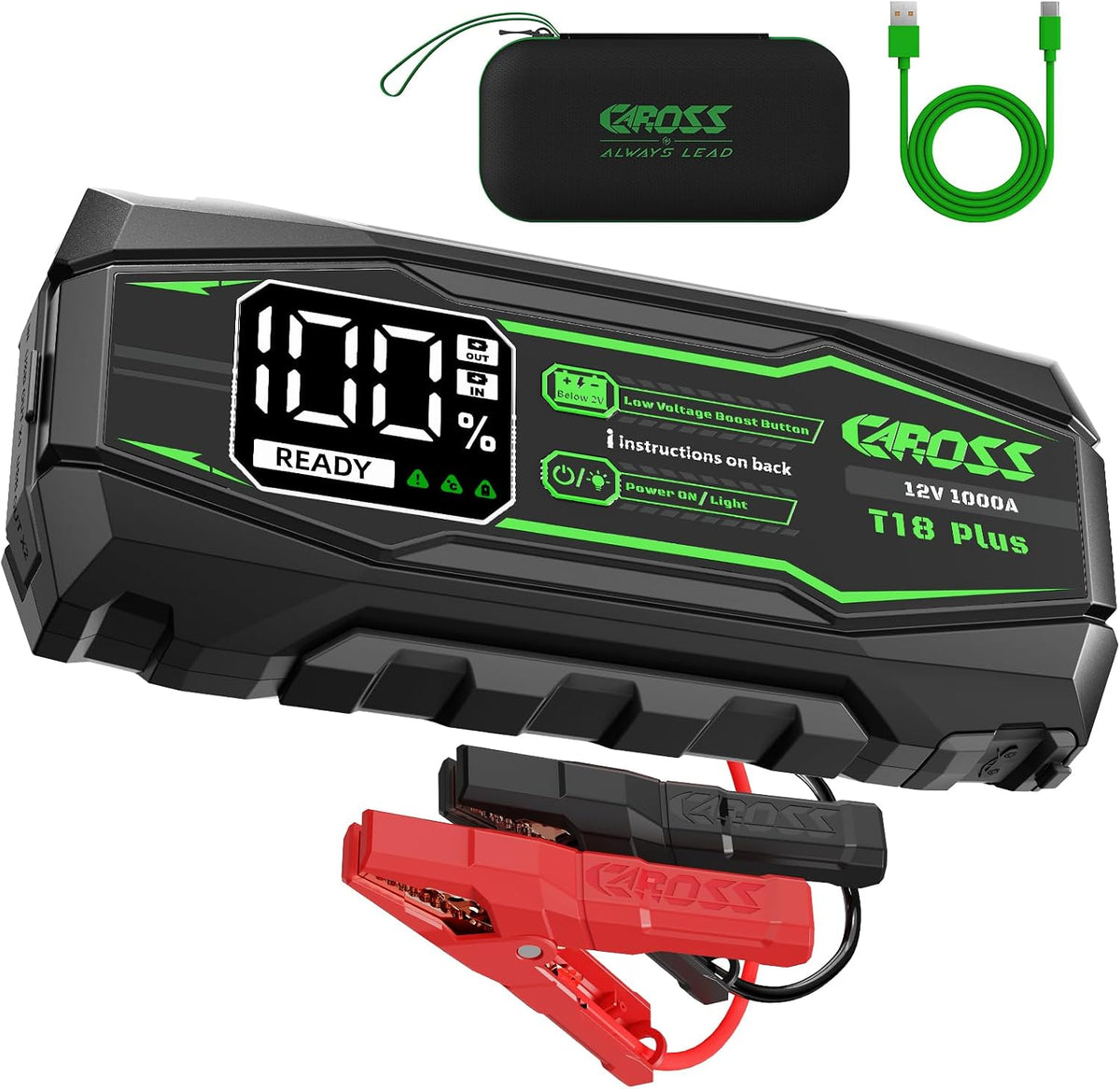 CAROSS 800A Car Jump Starter - 12V Jump Box for 6.0L Gas and 3.0L Diesel