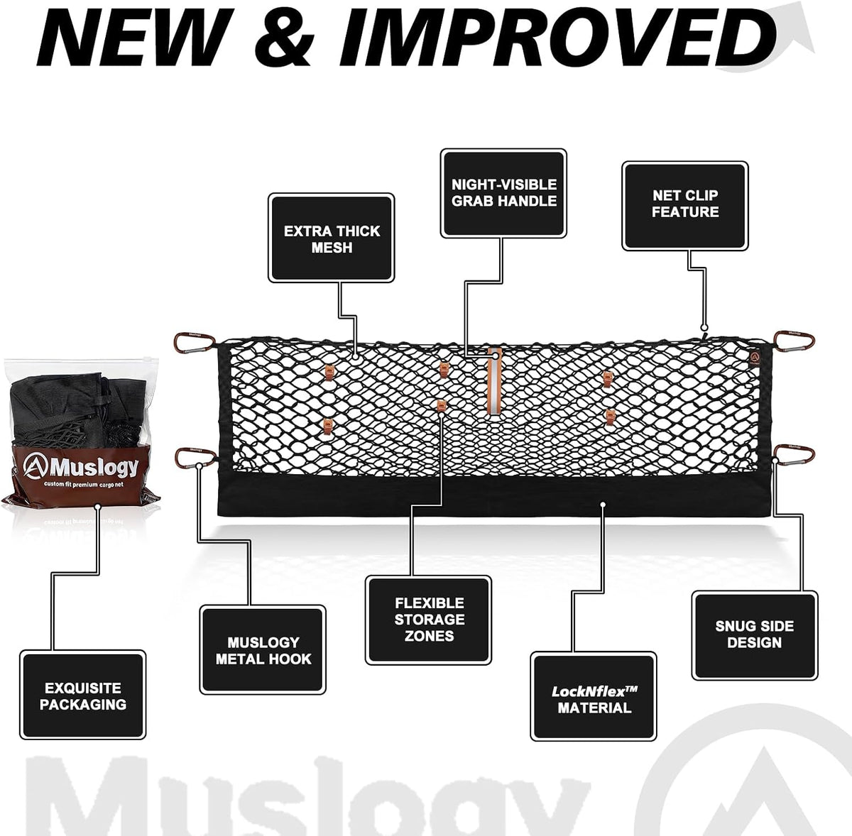 Muslogy Cargo Net for 2024-2026 GMC Acadia, Chevy Traverse, 2025+ Enclave