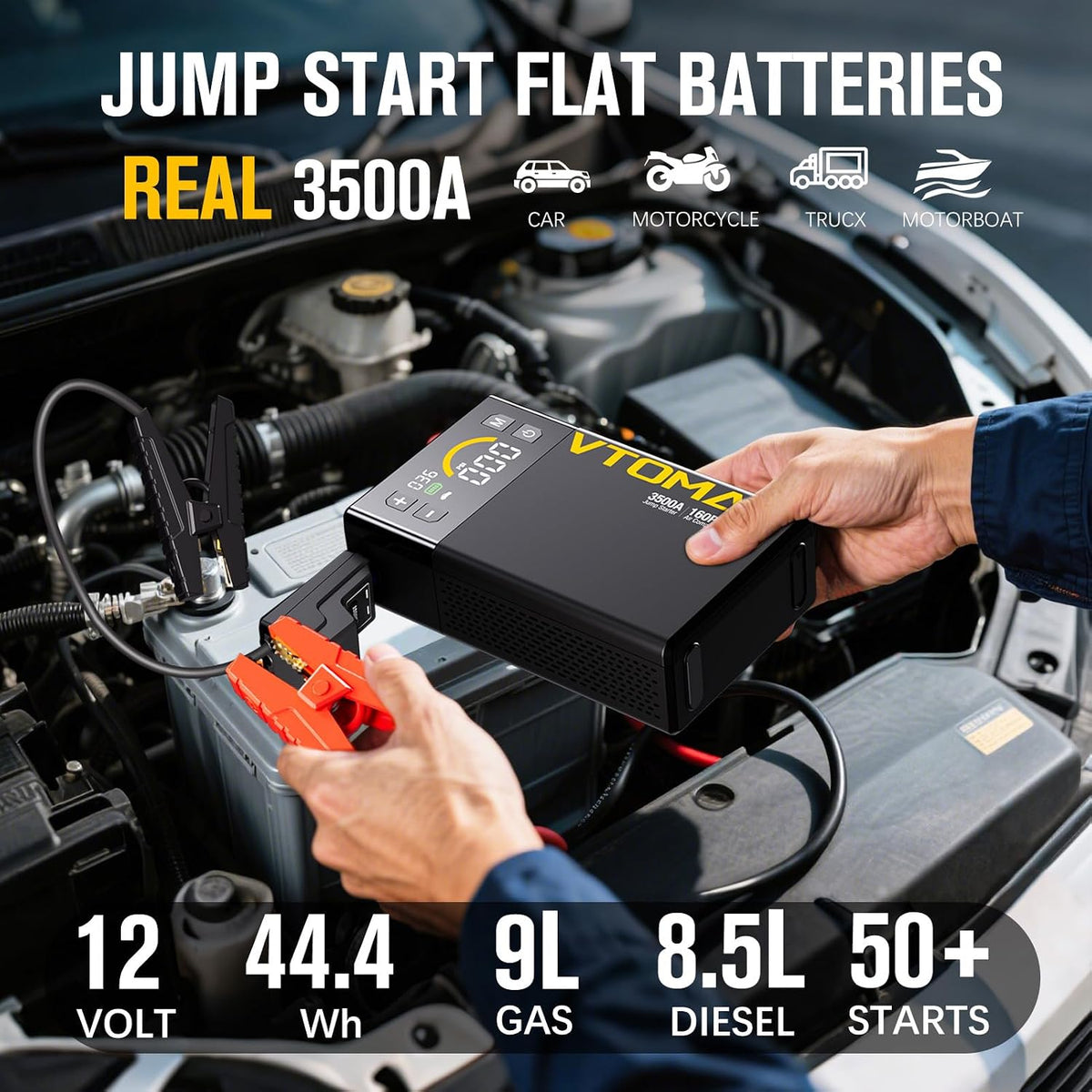VTOMAN X3 Jump Starter with Air Compressor, 3500A Portable Car Jump Starter