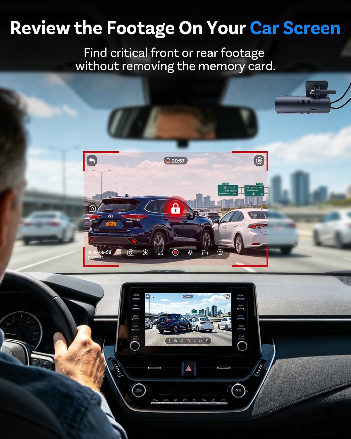 OTTOCAST Dash Camera for Cars, Wireless CarPlay, Factory Screen Playback