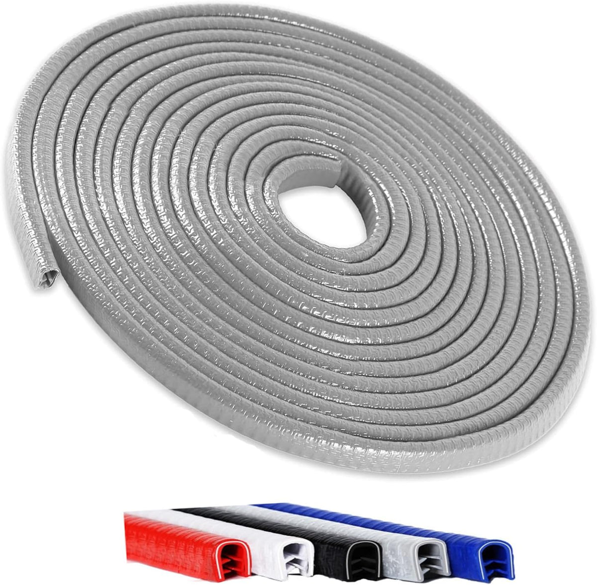 Winfort 16.5FT (5M) Car Door Edge Guards, No-Glue Rubber Edge Trim (Grey)