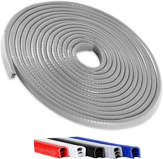 Winfort 16.5FT (5M) Car Door Edge Guards, No-Glue Rubber Edge Trim (Grey)