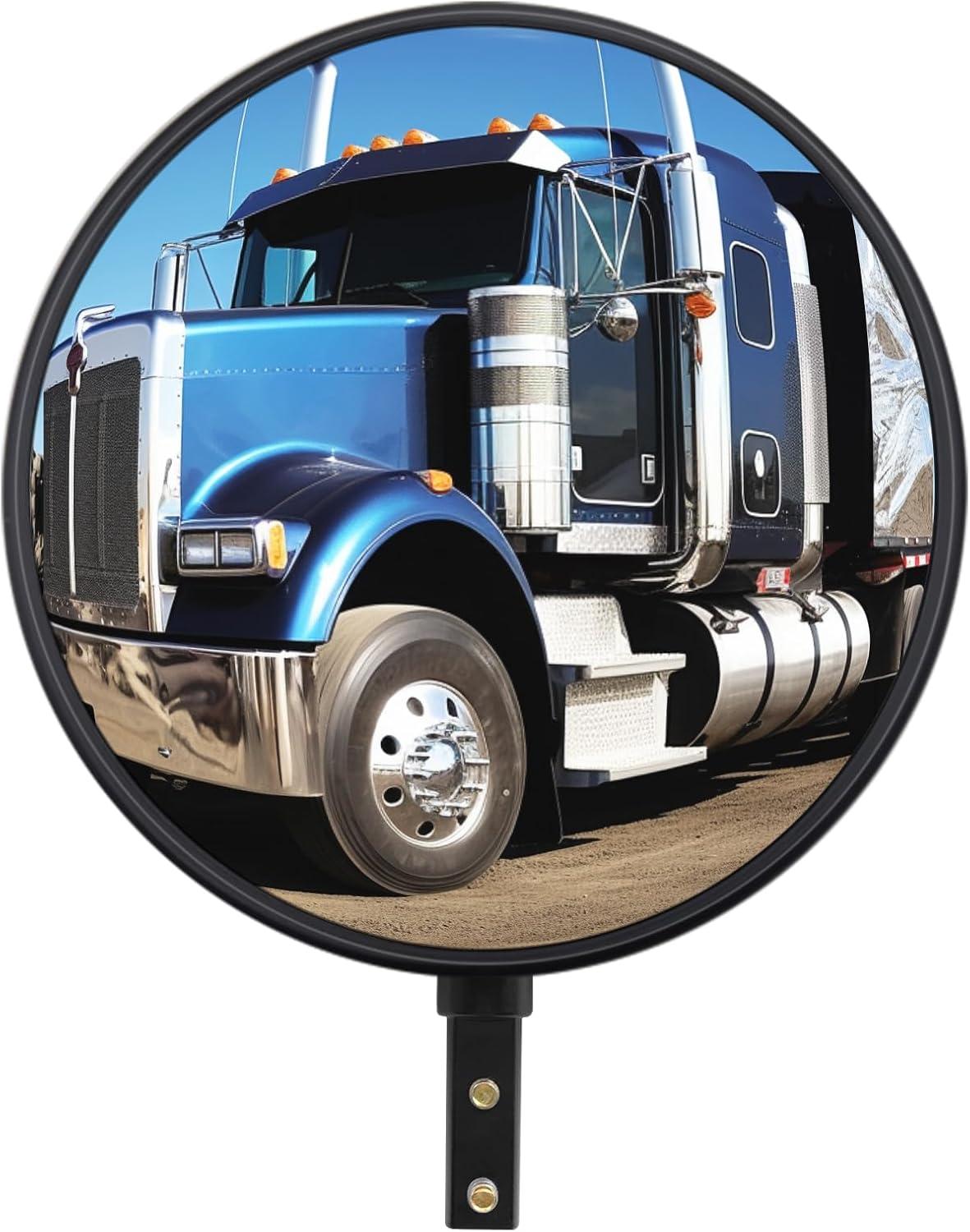 10" Tractor Mirrors Convex Truck Forklift Mirror Wide Angle Adjustable Side Rear View Blind Spot Reduction Black (1, 10 Inches)