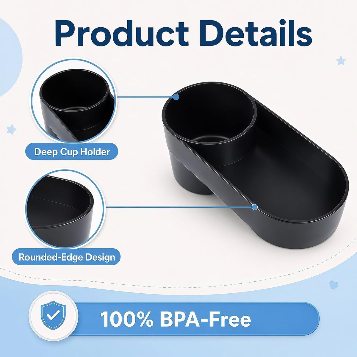 Car Seat Snack Tray Cup Holder Compatible with Safety 1st EverFit & Grow and Go, Maxi-Cosi Pria, Cosco All-in-One Car Seats Model C6577, Rotating Lock Base, Easy to Clean (2-Pack)