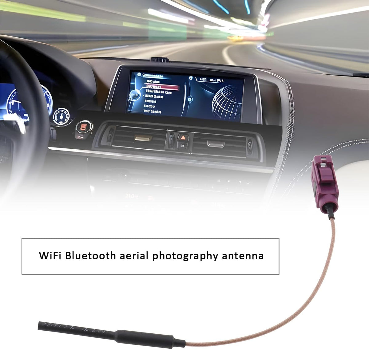 1PC Auto Antenna Aerial Bluetooth WiFi FAKRA Antenna Adapter Plug Connector Cable Compatible with BMW NBT EVO ID4 ID5 ID6 i-Drive Carplay Retrofit