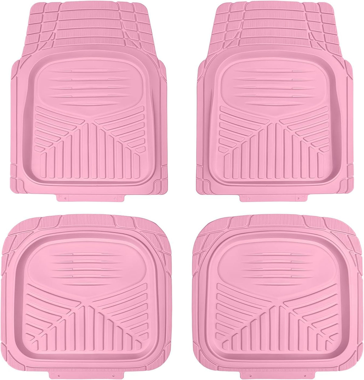 Floor Mats Universal 4‑Piece All‑Weather Trimable Floor Mats, Pink