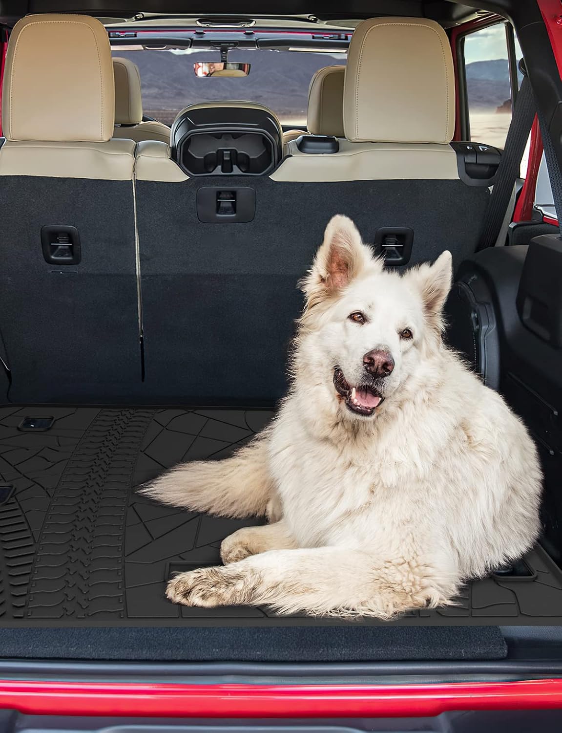 JOYTUTUS Cargo Mat fits 2018-2026 Wrangler JL 4X4 with OEM Subwoofer, All-Weather Guard Trunk Mat Cargo Liners Heavy Duty Waterproof Odorless Durable for Wrangler JL 2018-2026 4 Door - NOT FIT 4XE