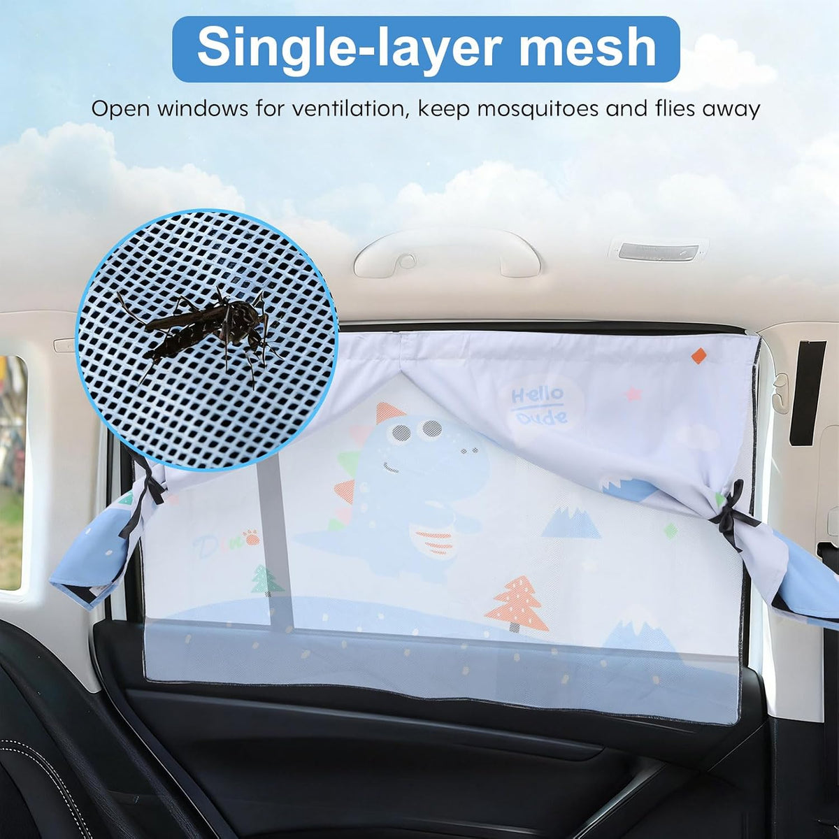 2 Pack Magnetic Car Window Shade for Baby, Back Seat, Easy Installation