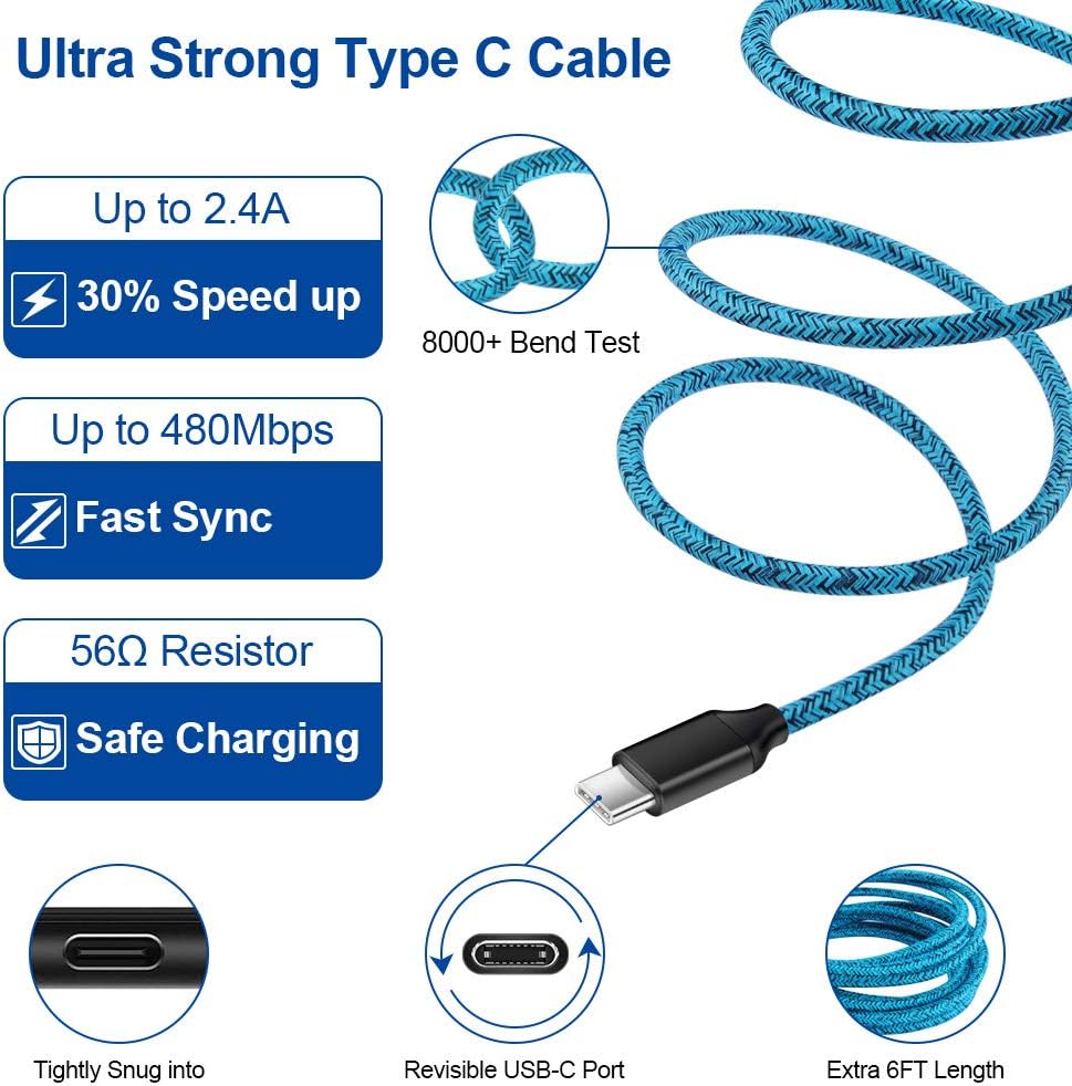 Samsung S25 Android Dual USB Car Charger, Wall Plug with Type C Charge Cable Fast Charging Cord for Samsung Galaxy A36/A56/A16 5G/S25 Ultra/S25 Plus/S24FE/S24 Ultra/S23FE/A50/A20/A15/A17/A55, 2 Pack